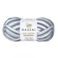 Пряжа Gazzal Baby Cotton Rainbow (476) бело-серый, фото 1