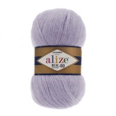 Пряжа Alize angora real 40 (257) пыльная сирень, фото 1