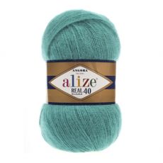 Пряжа Alize angora real 40 (570) зеленая бирюза, фото 1