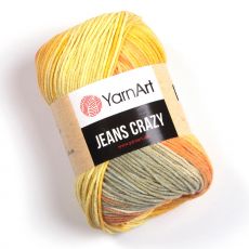 Пряжа YarnArt Jeans Crazy (8210) желто-оранжевый принт, фото 1