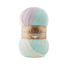 Пряжа Alize angora gold batik (6620) мята-лиловый-белый, фото 1