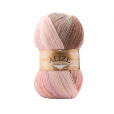 Пряжа Alize angora gold batik (6297) беж-св.розовый-св.сиреневый-коричневый, фото 1