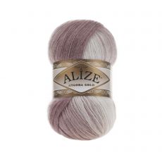 Пряжа Alize angora gold batik (5698) белый-пыльная сирень, фото 1