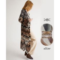 Пряжа Alize angora gold batik (5742) белый-серый-коричневый, фото 7