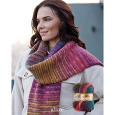 Пряжа Alize angora gold batik (7563) бирюза-горчица-фиолетовый, фото 4
