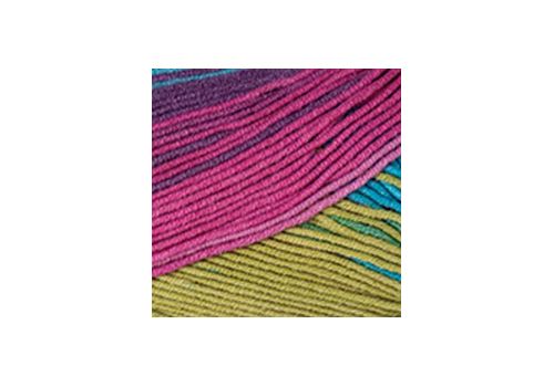 Пряжа YarnArt Jeans Crazy (8211) яр.розовый-бирюзовый принт, фото 3