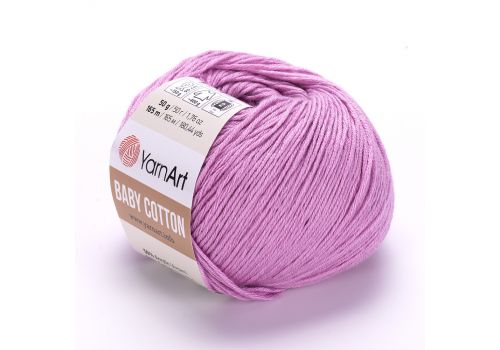 Пряжа YarnArt Baby Cotton (415) сиренево-розовый, фото 1