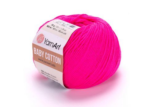 Пряжа YarnArt Baby Cotton (422) малиновый неон, фото 1
