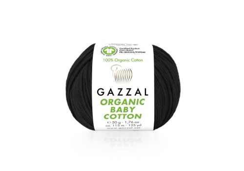 Пряжа Gazzal organic baby cotton (430) черный, фото 1