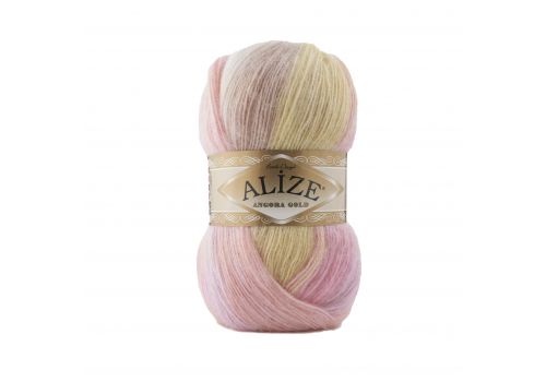 Пряжа Alize angora gold batik (2807) беж-св.желт-св.розовый, фото 1