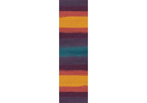 Пряжа Alize angora gold batik (7563) бирюза-горчица-фиолетовый, фото 3