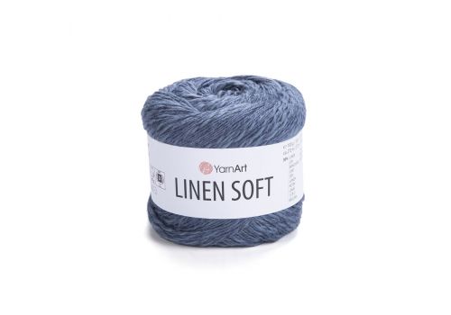 Пряжа YarnArt Linen Soft (7316) темный джинс, фото 1
